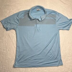 Four cast fourcast men’s blue short sleeve polo shirt size Large polyester blue